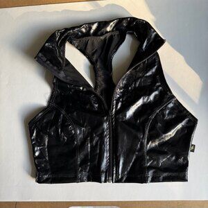 CLEO the HURRICANE Zip Front Racerback Pole Fitness Exotic dance TOP Sz S